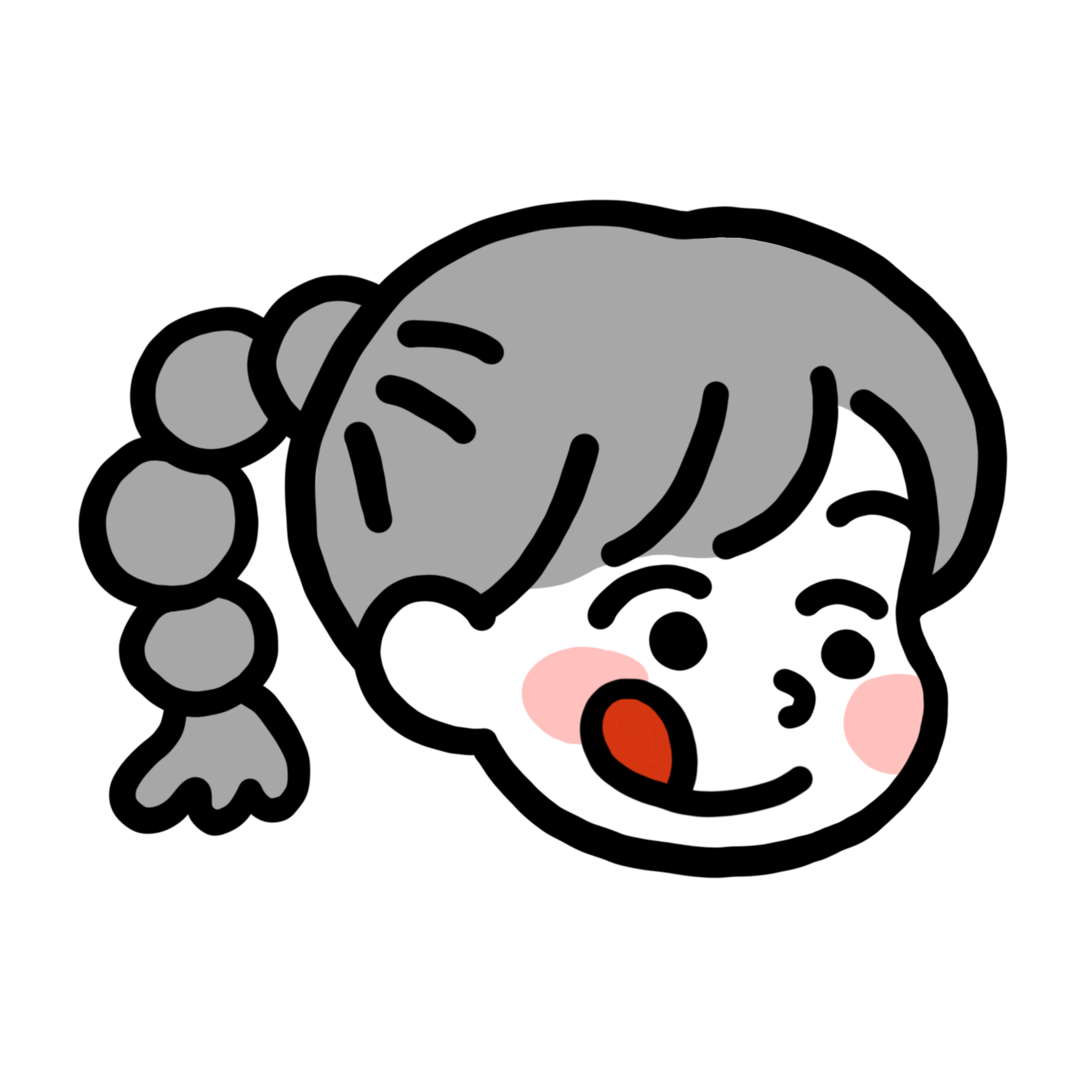 舌を出してお茶目な表情のめぐりのイラスト
