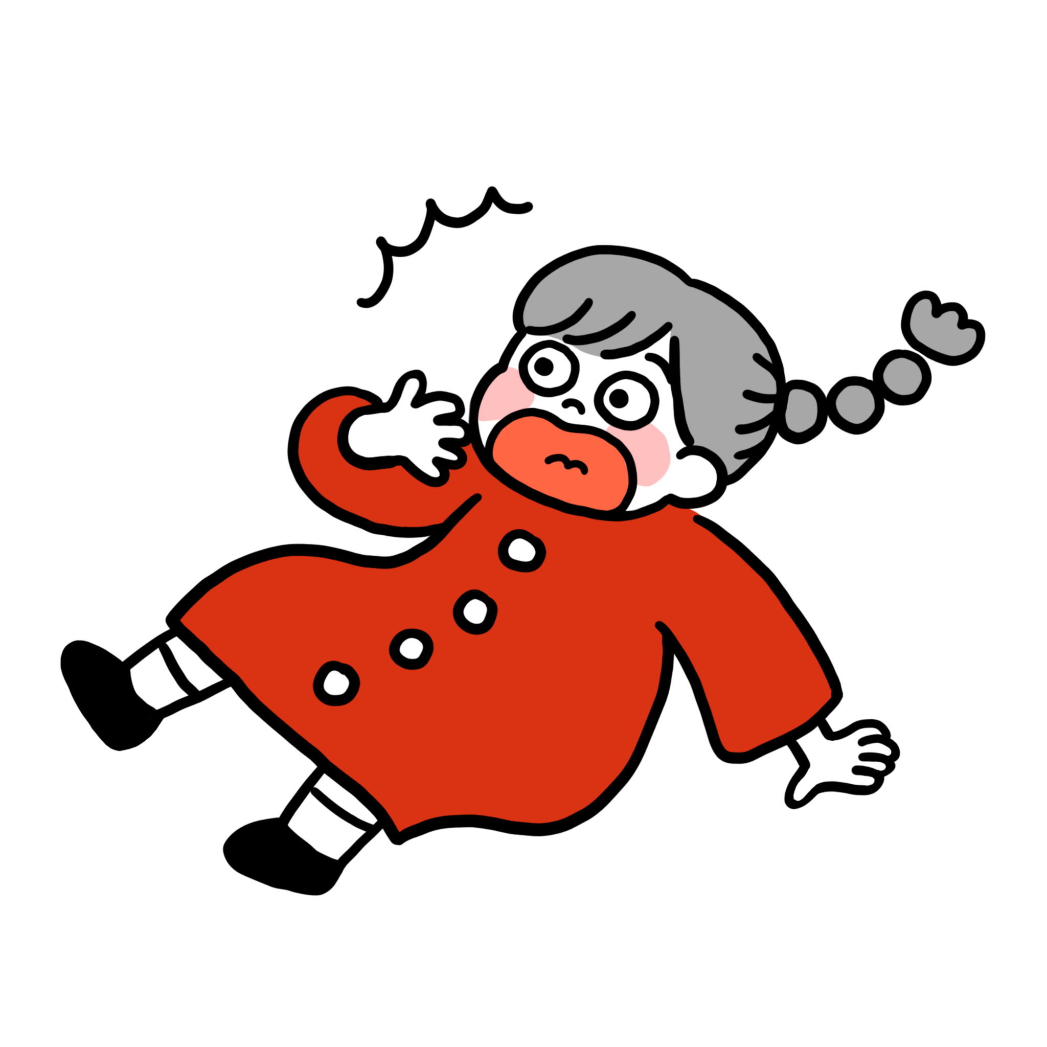 びっくりした表情のめぐりのイラスト